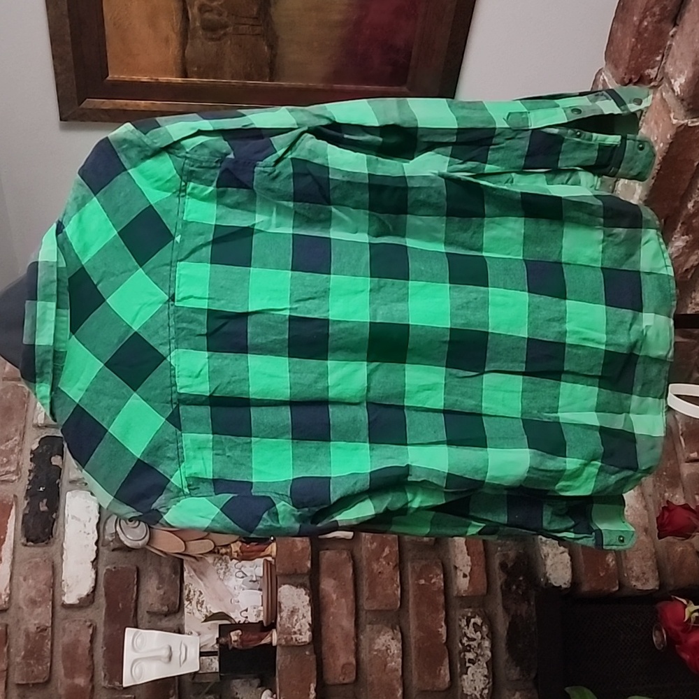 JNCO Green and Black Checkered Casual Button down Shirt - Picture 2 of 8